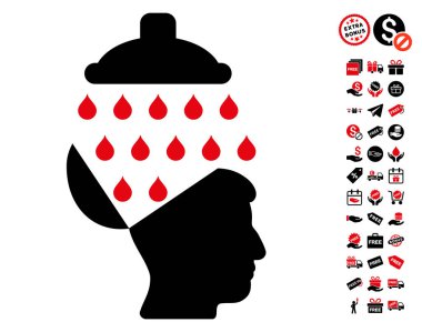 Ücretsiz Bonus ile açık beyin duş simgesi