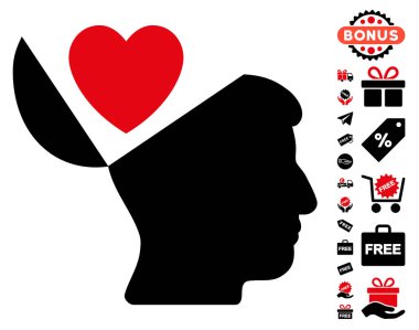 Açık fikirli aşk kalp simgesi ücretsiz bonus
