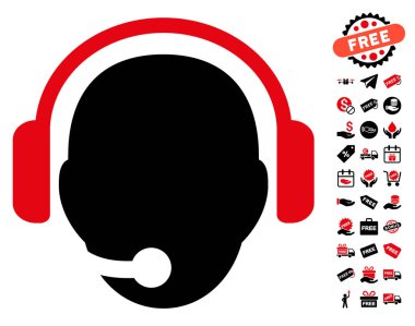 Ücretsiz Bonus ile operatör kafa simgesi