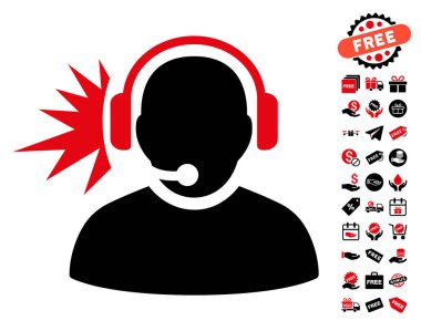 Ücretsiz Bonus ile operatör kulaklık sinyal simgesi