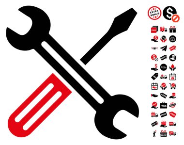 Somun anahtarı ve tornavida simgesi ücretsiz bonus