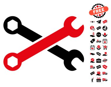 Ücretsiz Bonus simgesiyle yuvalı eğri somun anahtarları