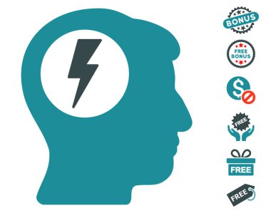 Beyin elektrik çarpması simgesi ücretsiz bonus