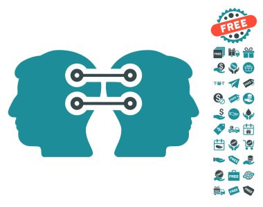 Çift kafa arabirimi bağlantı simgesi ücretsiz Bonus