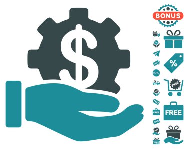 Finansal kalkınma dişli el simgesi ücretsiz bonus