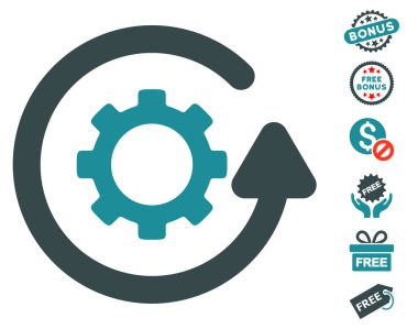 Gearwheel döndürme yönünü simgesi ücretsiz bonus