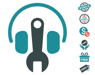 İngiliz anahtarı simgesini Ücretsiz Bonus ile ayarlama kulaklık