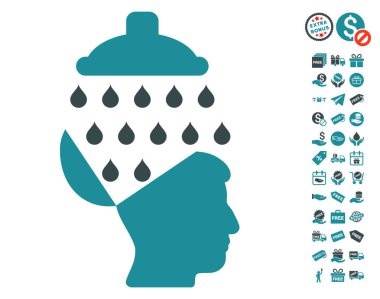 Ücretsiz Bonus ile açık beyin duş simgesi