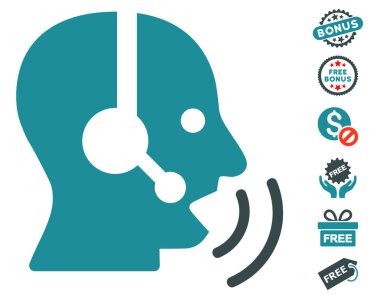 Ücretsiz Bonus ile simge işleç konuşma ses dalgaları