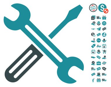 Somun anahtarı ve tornavida simgesi ücretsiz bonus