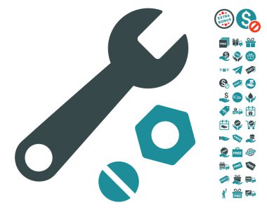 İngiliz anahtarı ve fındık simgesi ücretsiz bonus