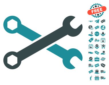 Ücretsiz Bonus simgesiyle yuvalı eğri somun anahtarları