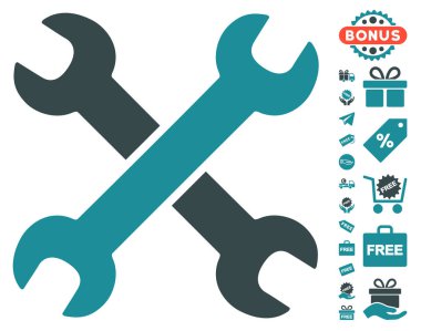 Ücretsiz Bonus simgesiyle yuvalı eğri somun anahtarları