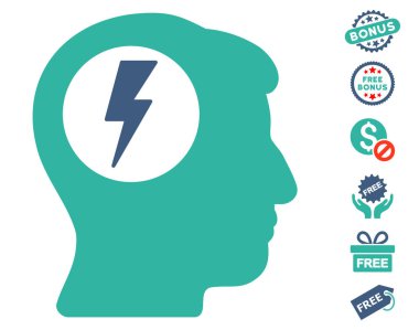 Beyin elektrik çarpması simgesi ücretsiz bonus