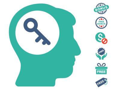 Ücretsiz Bonus ile beyin anahtar simgesi