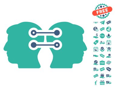 Çift kafa arabirimi bağlantı simgesi ücretsiz Bonus