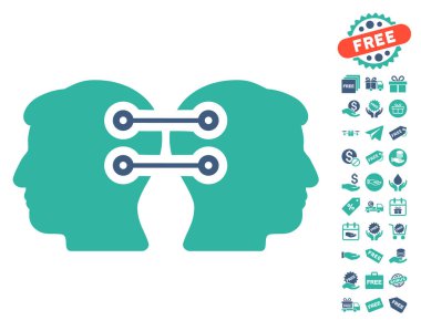 Çift kafa arabirimi bağlantı simgesi ücretsiz Bonus