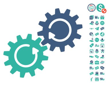 Dişli mekanizması döndürme simgesi ücretsiz bonus