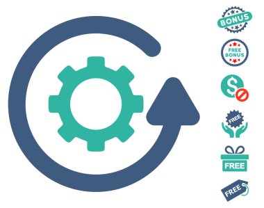 Gearwheel döndürme yönünü simgesi ücretsiz bonus