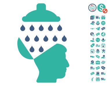 Ücretsiz Bonus ile açık beyin duş simgesi