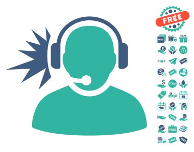 Ücretsiz Bonus ile operatör kulaklık sinyal simgesi