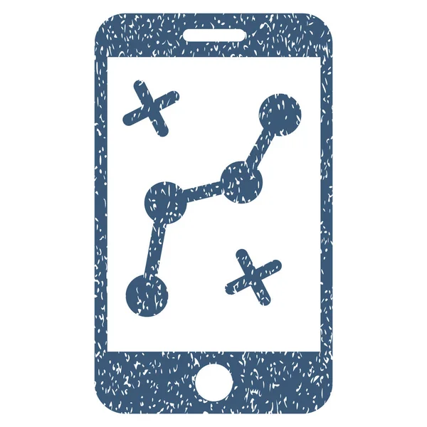 Route Smartphone körnige Textur Symbol — Stockfoto