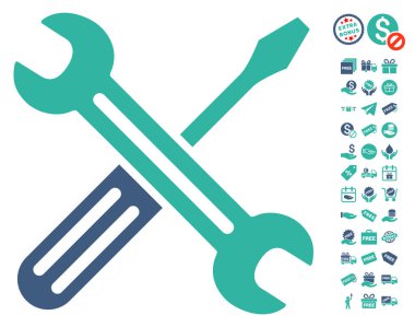 Somun anahtarı ve tornavida simgesi ücretsiz bonus