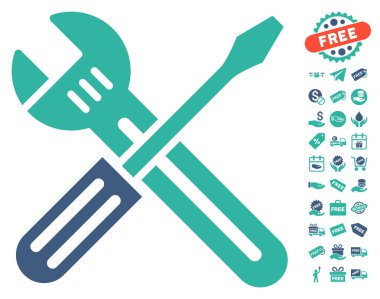 Somun anahtarı ve tornavida simgesi ücretsiz bonus