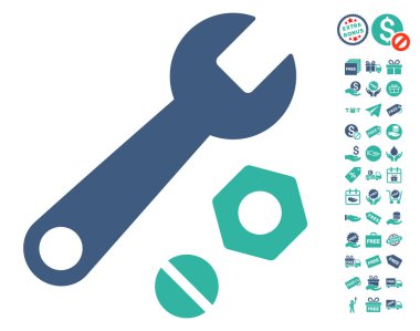 İngiliz anahtarı ve fındık simgesi ücretsiz bonus