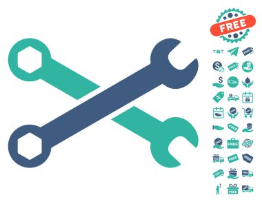 Ücretsiz Bonus simgesiyle yuvalı eğri somun anahtarları