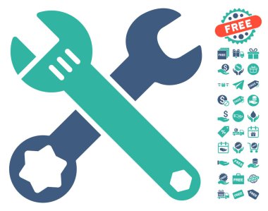 Ücretsiz Bonus simgesiyle yuvalı eğri somun anahtarları