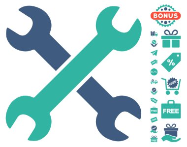 Ücretsiz Bonus simgesiyle yuvalı eğri somun anahtarları