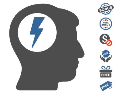 Beyin elektrik çarpması simgesi ücretsiz bonus
