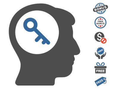 Ücretsiz Bonus ile beyin anahtar simgesi