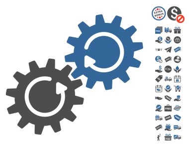 Dişli mekanizması döndürme simgesi ücretsiz bonus