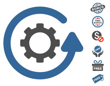 Gearwheel döndürme yönünü simgesi ücretsiz bonus