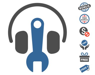 İngiliz anahtarı simgesini Ücretsiz Bonus ile ayarlama kulaklık