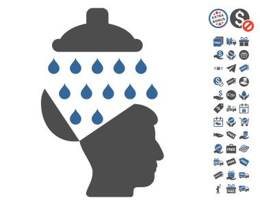 Ücretsiz Bonus ile açık beyin duş simgesi