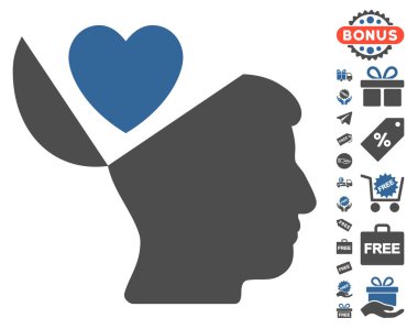 Açık fikirli aşk kalp simgesi ücretsiz bonus