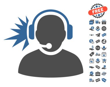 Ücretsiz Bonus ile operatör kulaklık sinyal simgesi