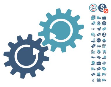 Dişli mekanizması döndürme simgesi ücretsiz bonus