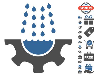 Su duş hizmet dişli simgesini ücretsiz bonus