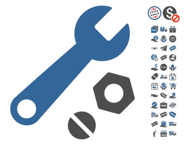 İngiliz anahtarı ve fındık simgesi ücretsiz bonus