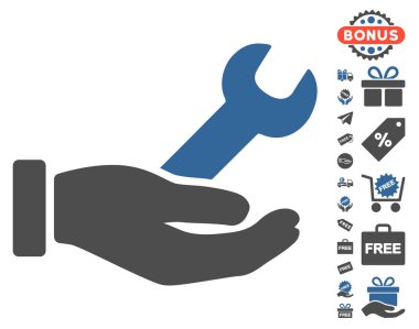 İngiliz anahtarı hizmet el simgesi ücretsiz bonus