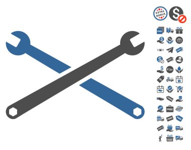 Ücretsiz Bonus simgesiyle yuvalı eğri somun anahtarları