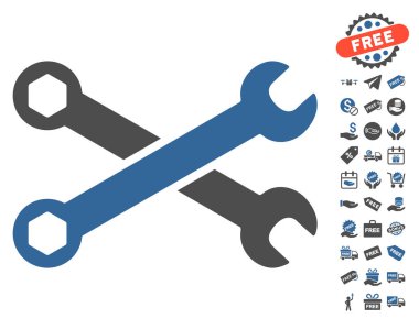 Ücretsiz Bonus simgesiyle yuvalı eğri somun anahtarları