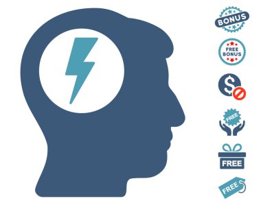 Beyin elektrik çarpması simgesi ücretsiz bonus