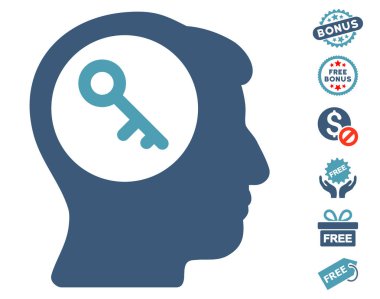 Ücretsiz Bonus ile beyin anahtar simgesi