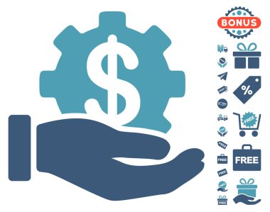 Finansal kalkınma dişli el simgesi ücretsiz bonus