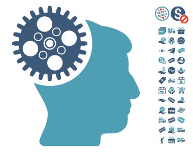 Ücretsiz Bonus ile baş Gearwheel simgesi